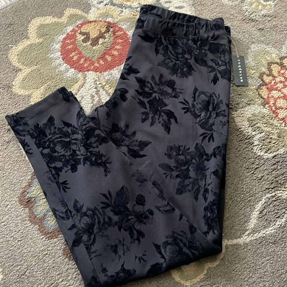 Floral Burnout Black Jogger Pants